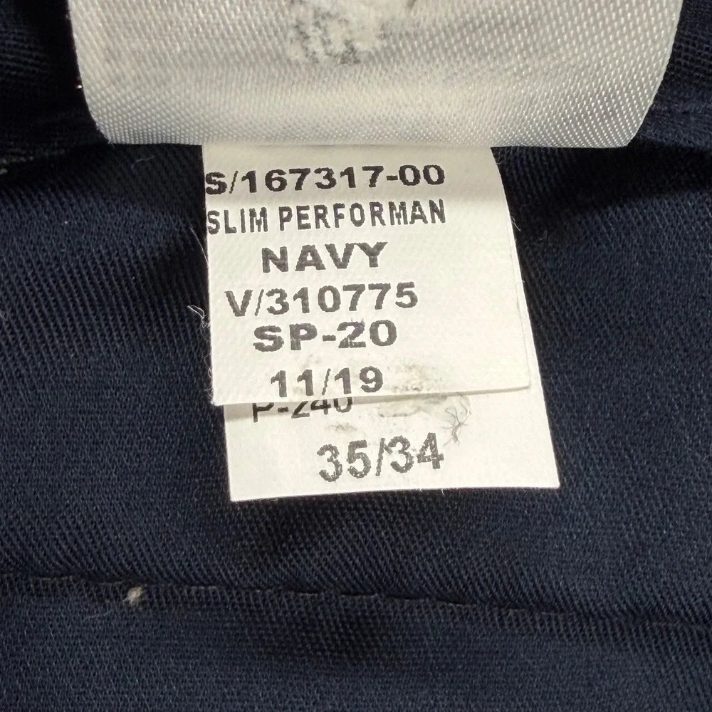 Banana‎ Republic Slim Performance Dress Pants Mens 35x34 Navy Blue Marzotto Wool